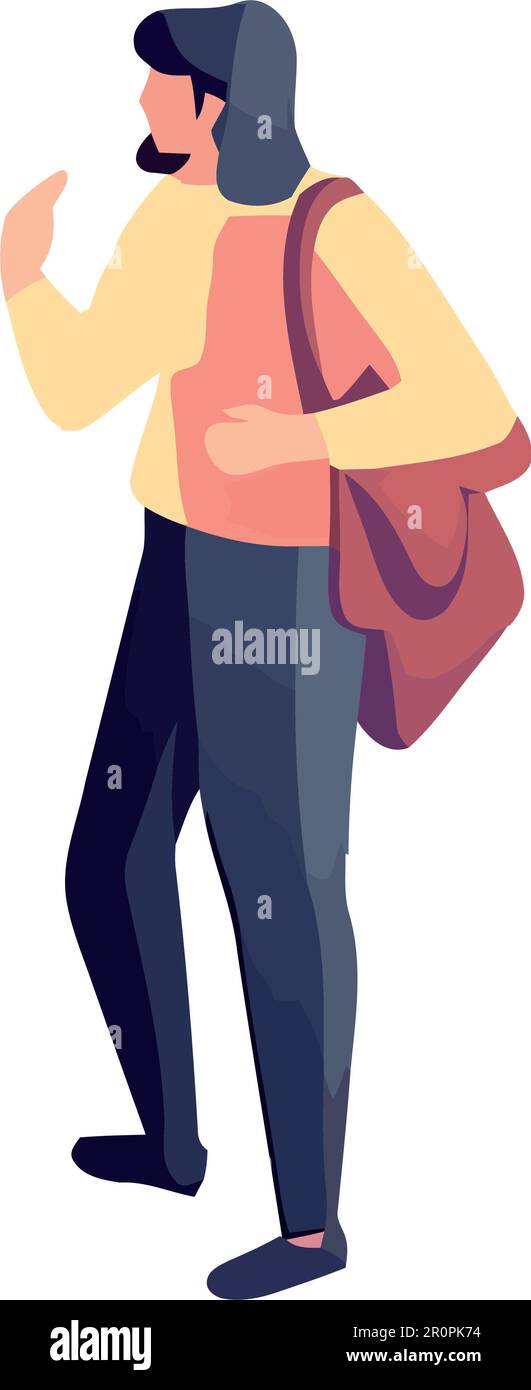 One person walking with bag Stock Vector Image & Art - Alamy