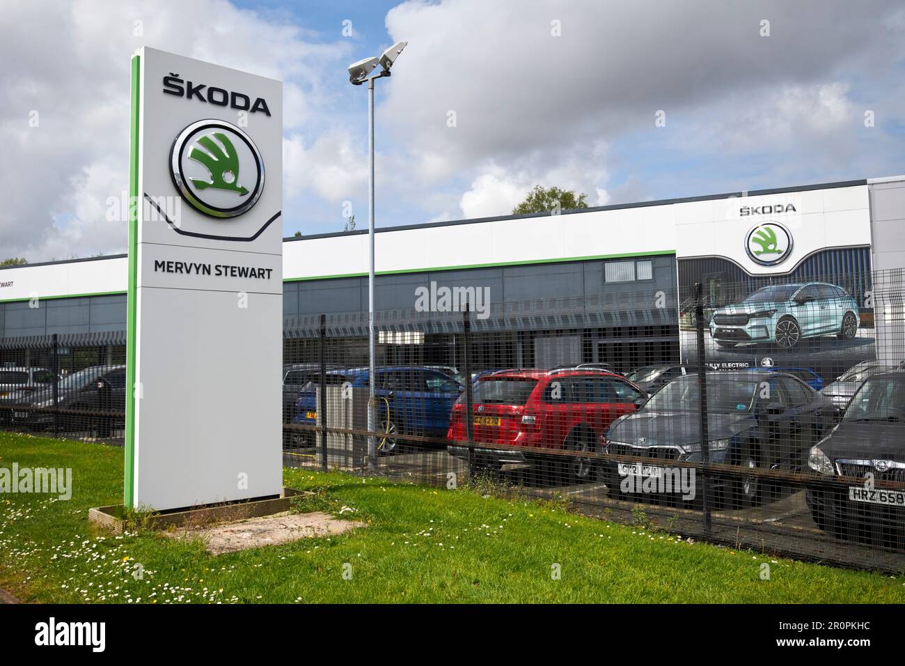 mervyn stewart skoda car dealership Belfast, Northern Ireland, uk Stock