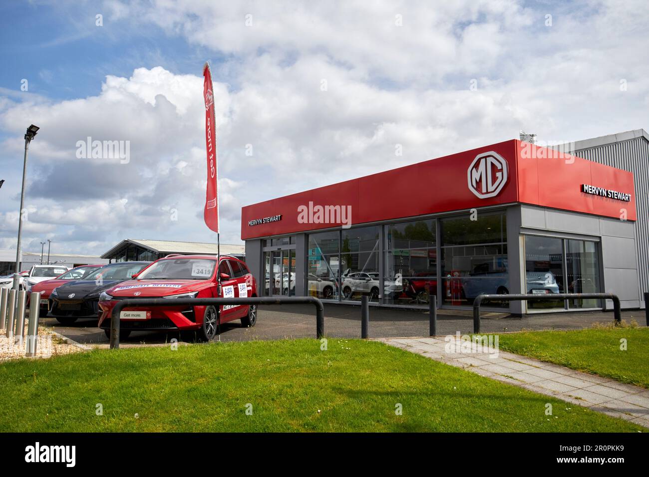 mervyn stewart MG car dealership Belfast, Northern Ireland, uk Stock Photo