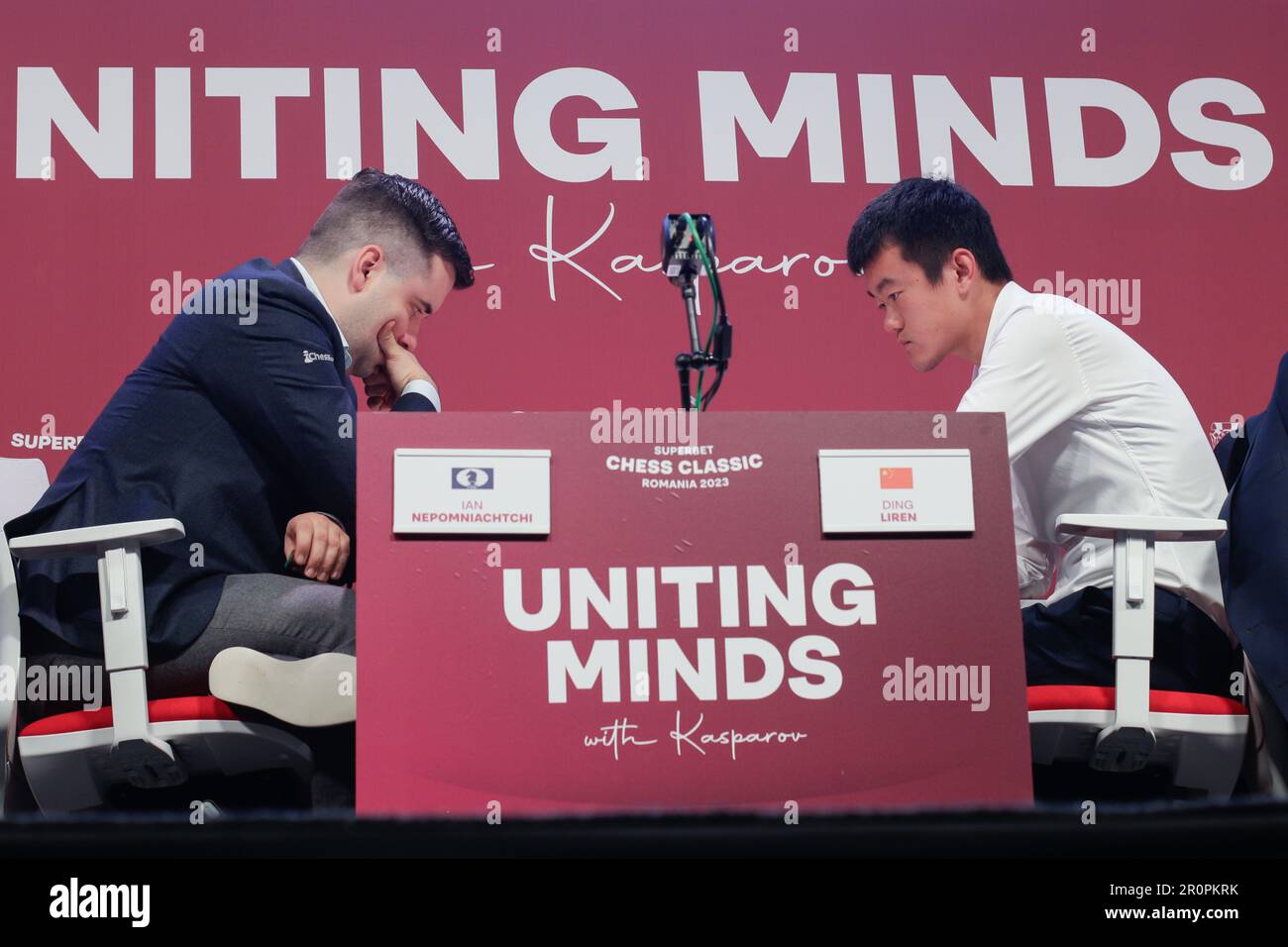 Bucharest, Romania. 6th May, 2023: Ian Nepomniachtchi, Russian chess  grandmaster, during the game against Romanian chess grandmaster Richard  Rapport (not in picture) in the first round of Superbet Chess Classic  Romania 2023, the first stage of the