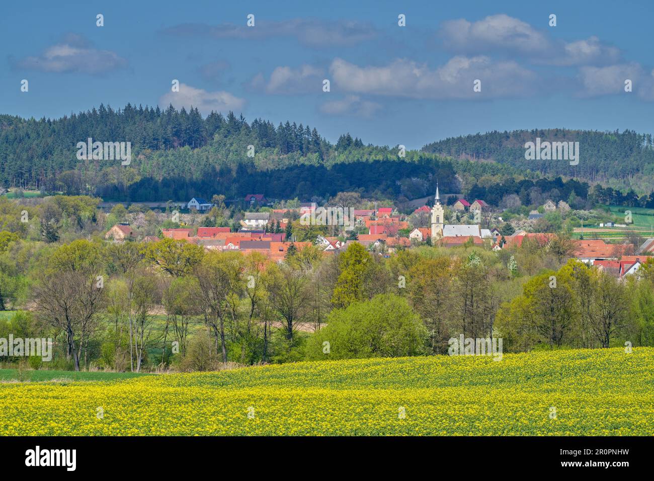 Lower Silesian landscape in the spring Stock Photo