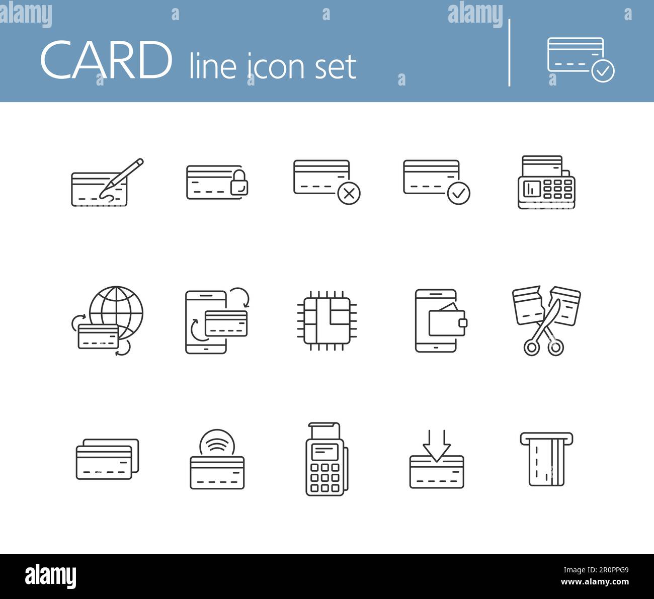 Card line icon set Stock Vector Image & Art - Alamy