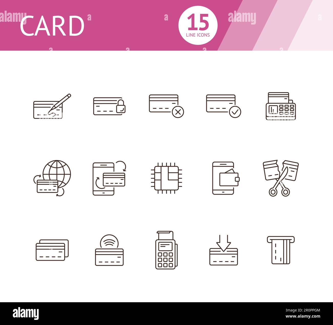 Card line icon set Stock Vector Image & Art - Alamy