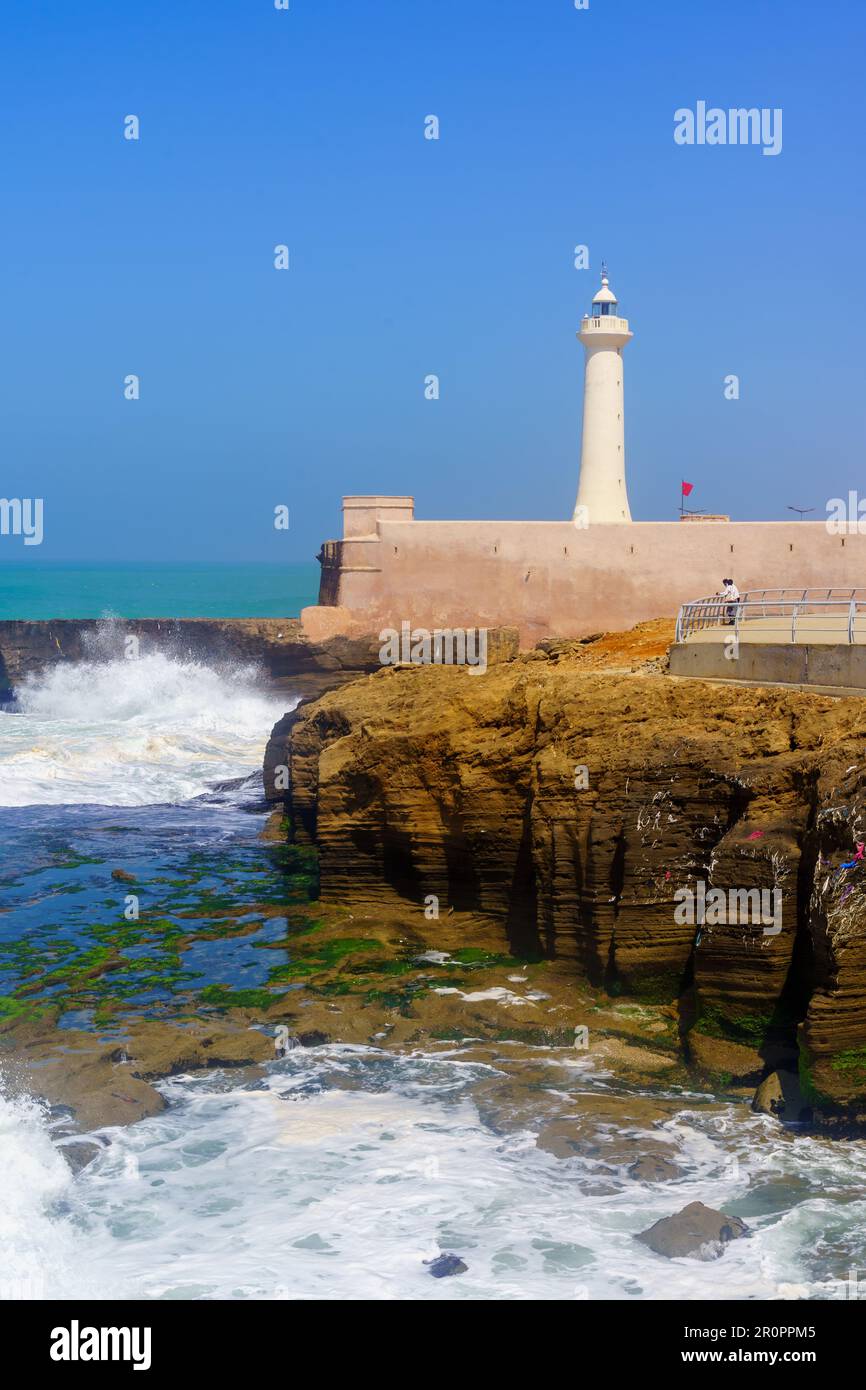 Rabat, Morocco - March 30, 2023: View of the Rabat Lighthouse, with ...
