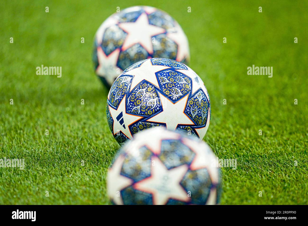 UEFA Champions League balls during the La Liga match between Real Madrid and Manchester City
