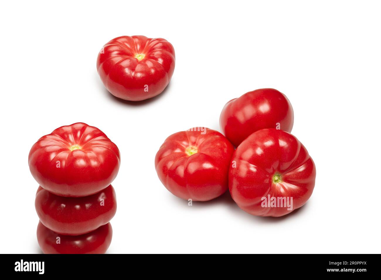 Red fresh tomato isolated on a white background Stock Photo - Alamy