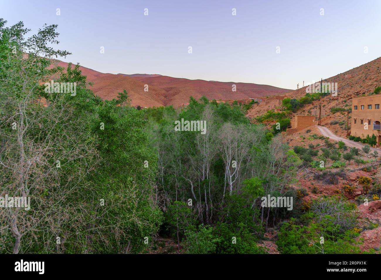 View of the Dades Gorge landscape, in the High Atlas Mountains, Central Morocco Stock Photo