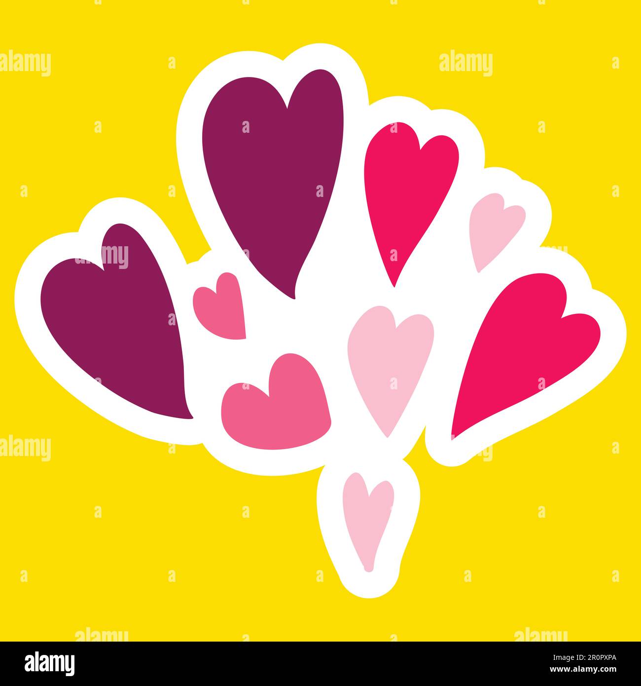 Cute girly stickers cartoon doodle hearts Vector Image