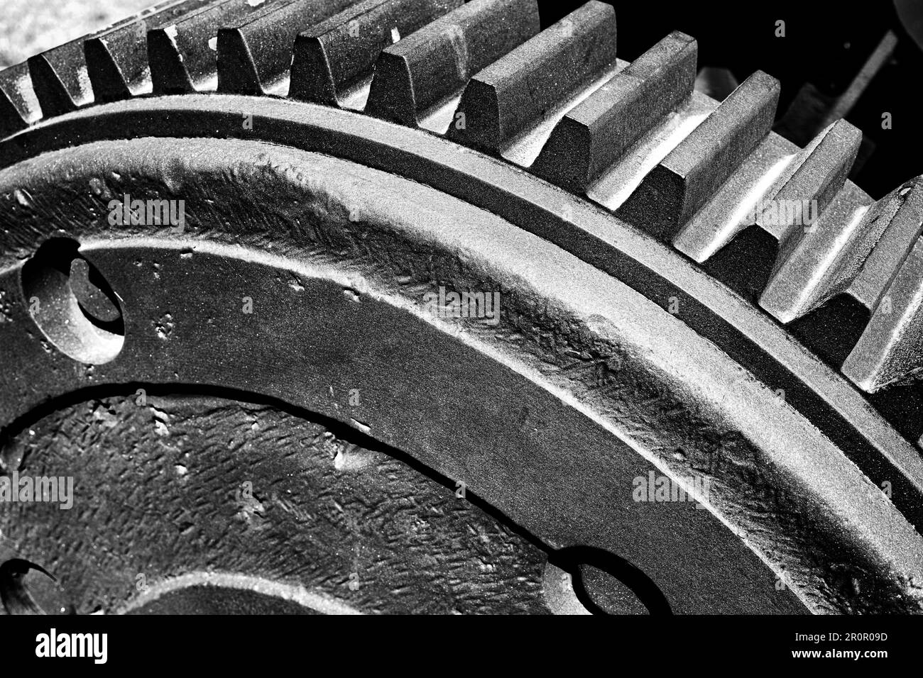 Close-up of gears vintage machinery macro. Stock Photo