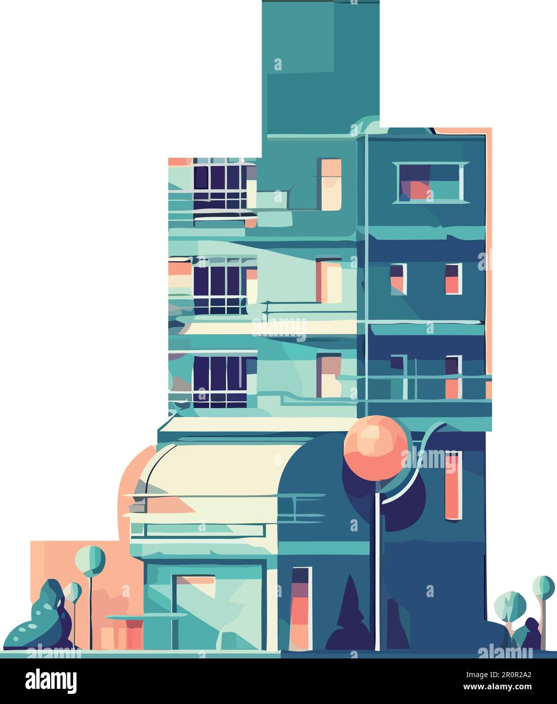 Modern cityscape skyscrapers, flat cartoon Stock Vector Image & Art - Alamy