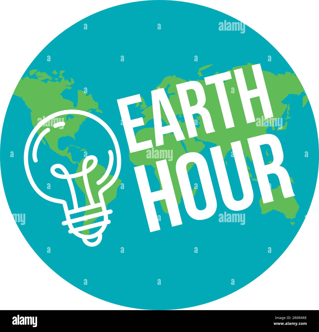 Earth Hour Banner With Lamp And Text. Ecology poster. Vector Stock