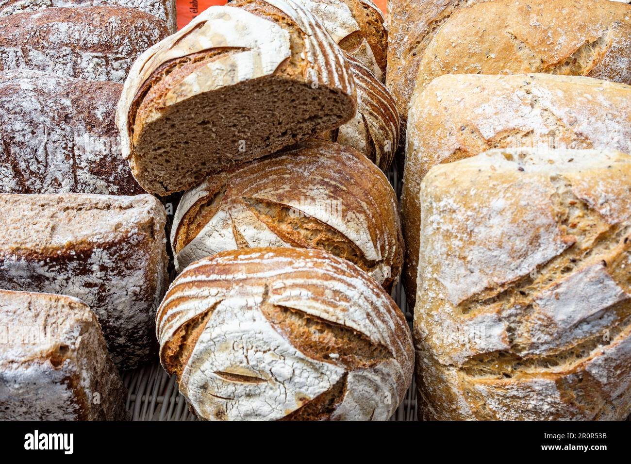 Different kind of bread and pastries | Diverses sortes de pains et de patisseries Stock Photo