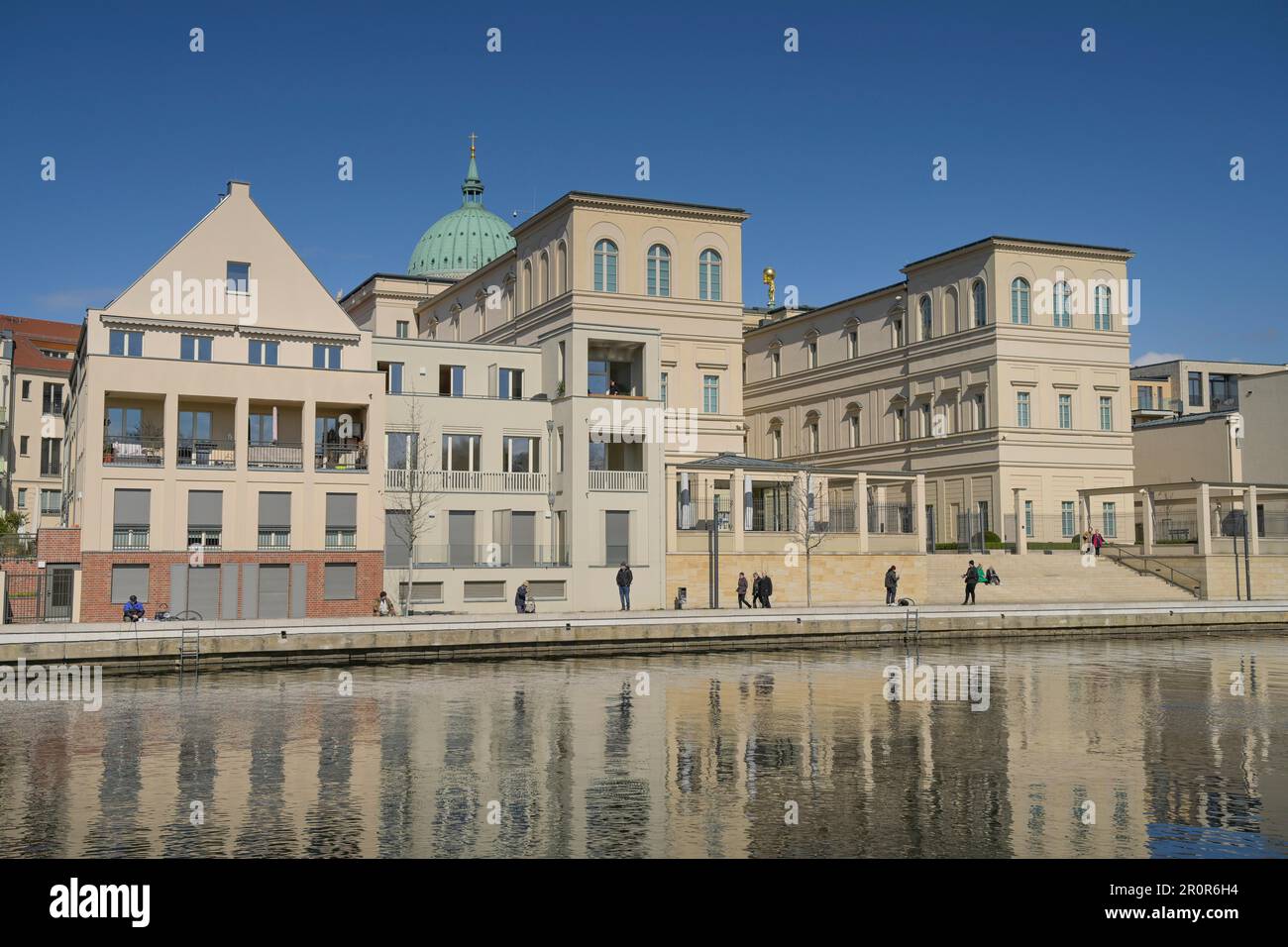New buildings, real estate, Havel arm, Alte Fahrt, Museum Baberini, back side, AdolfMietheUfer