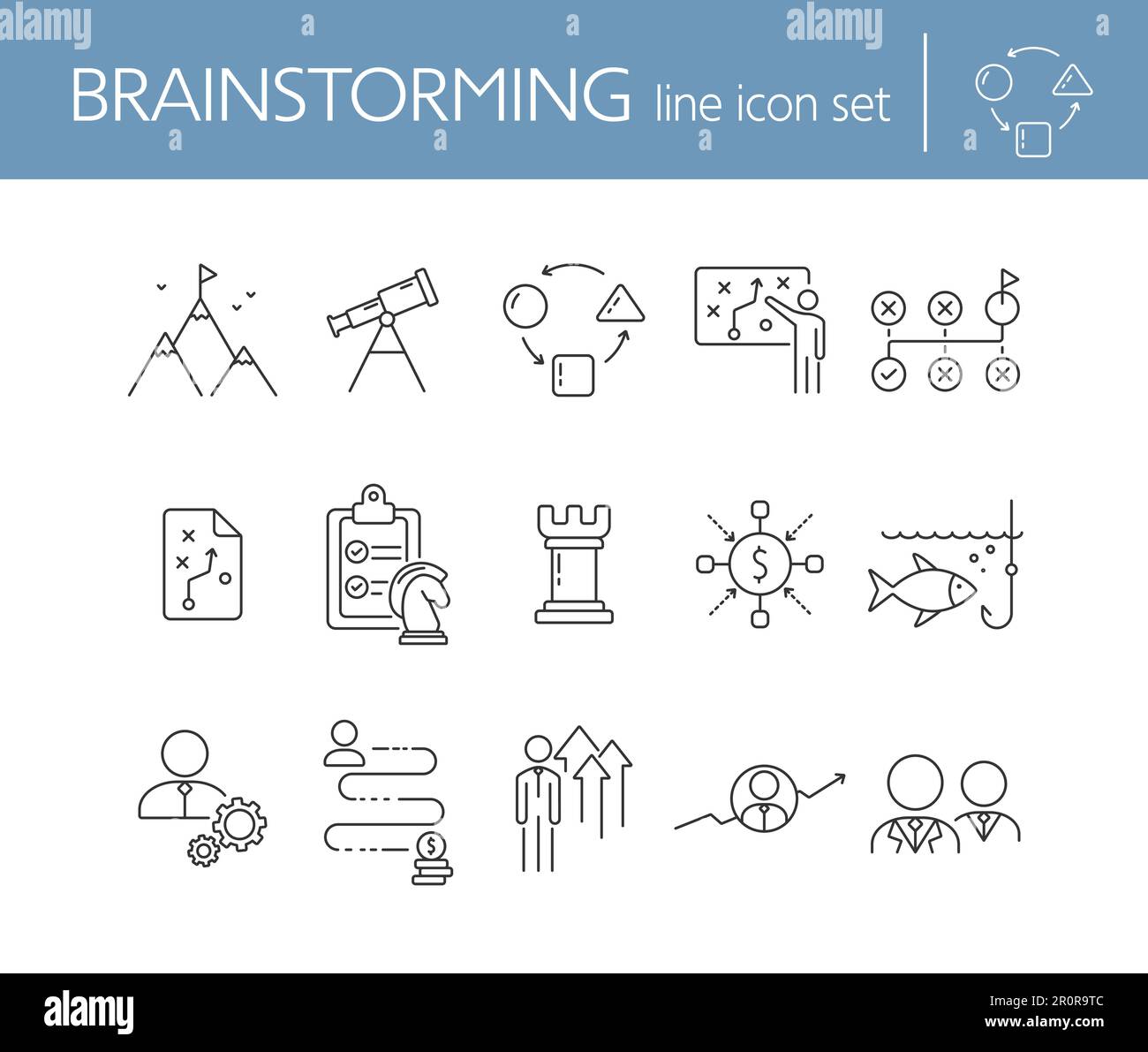 Brainstorming icon set Stock Vector Image & Art - Alamy
