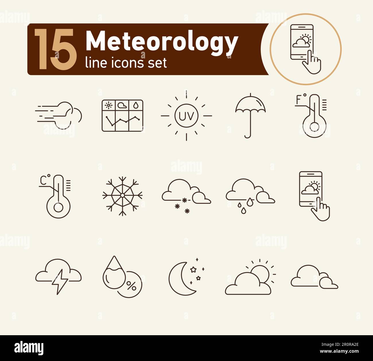 Meteorology line icon set Stock Vector Image & Art - Alamy