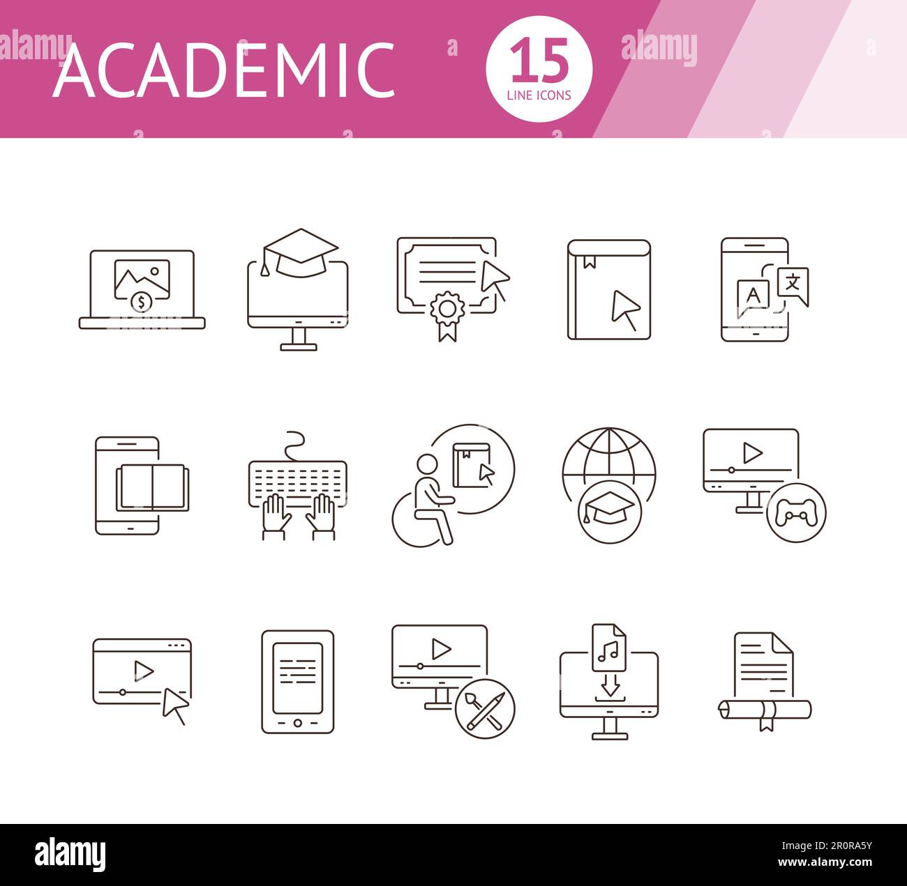 Academic campus icon outline hi-res stock photography and images - Alamy