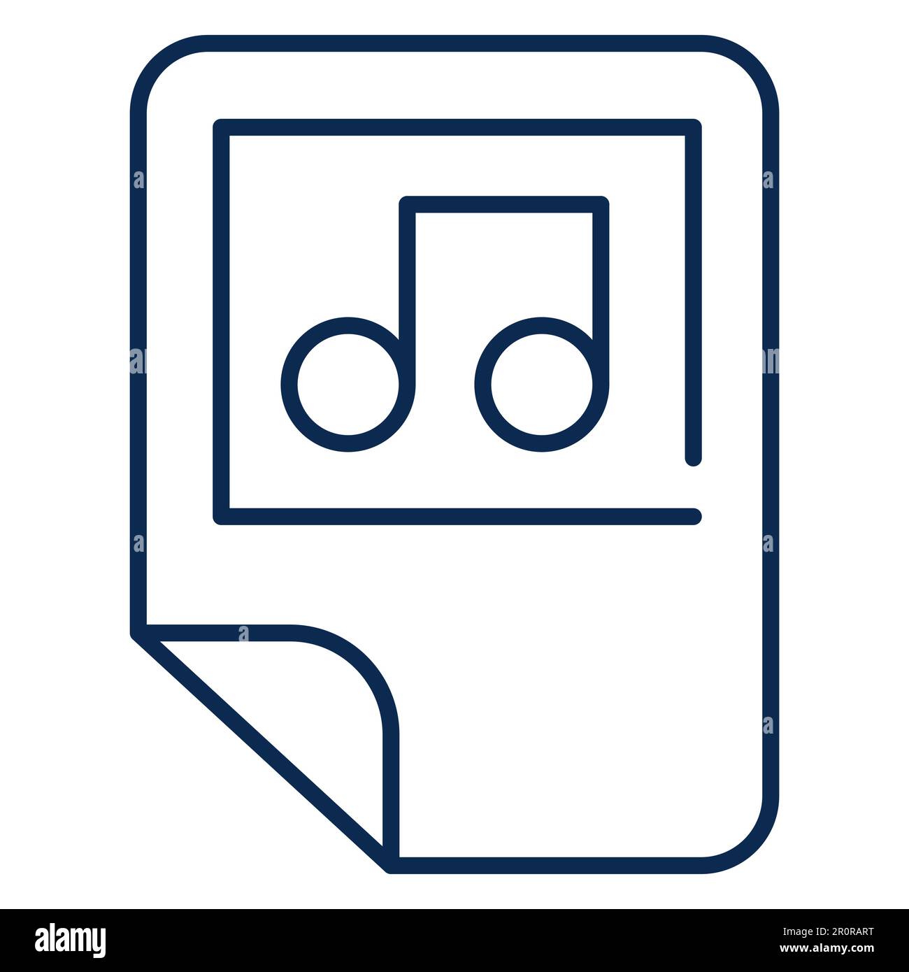 Music files folder monochrome linear icon. Multimedia storage color ...