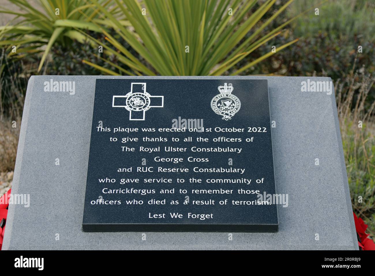 RUC Memorial plaque in Carrickfergus Stock Photo