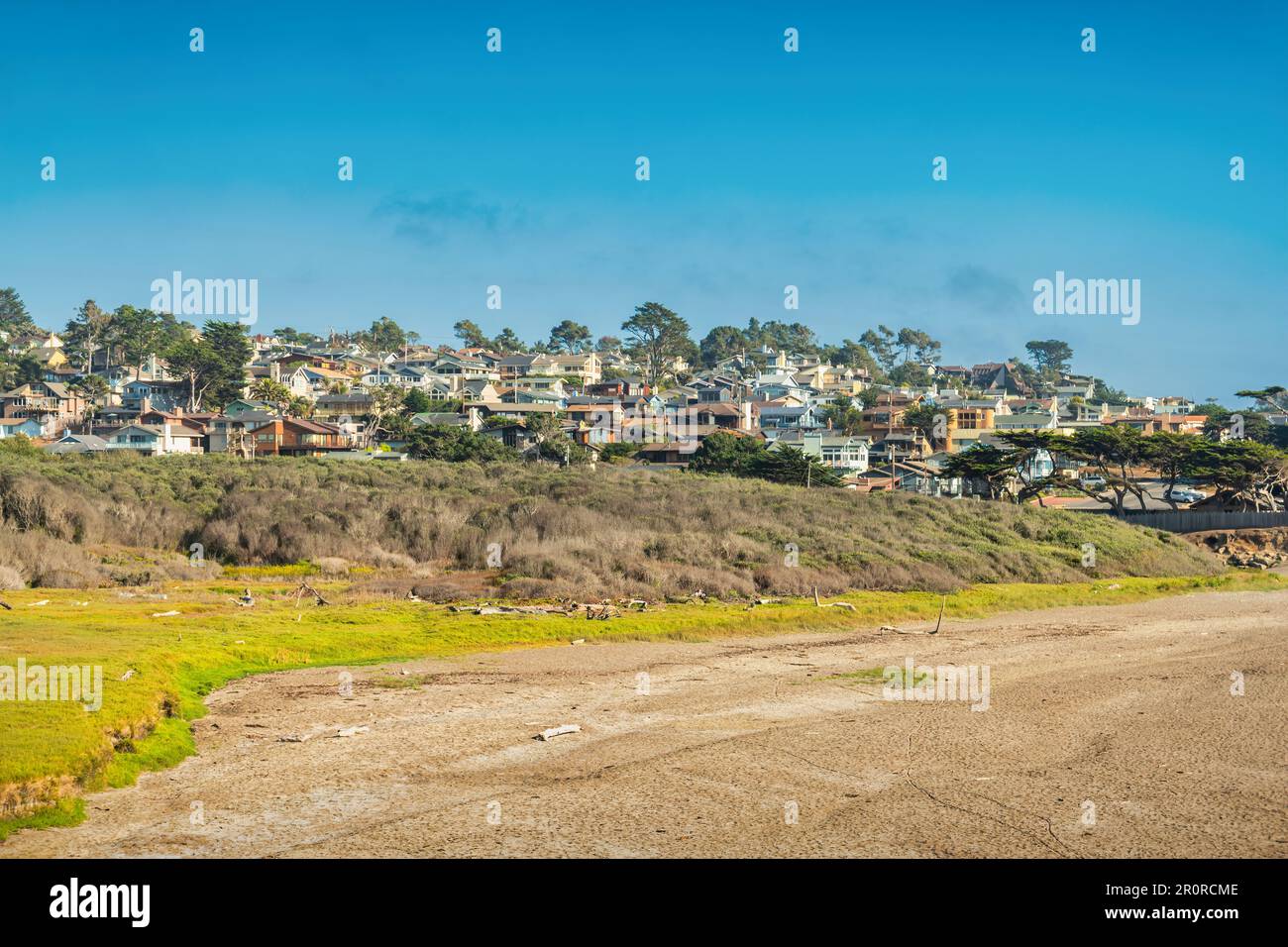 Residential district on the ocean waterfront in Cambria, California