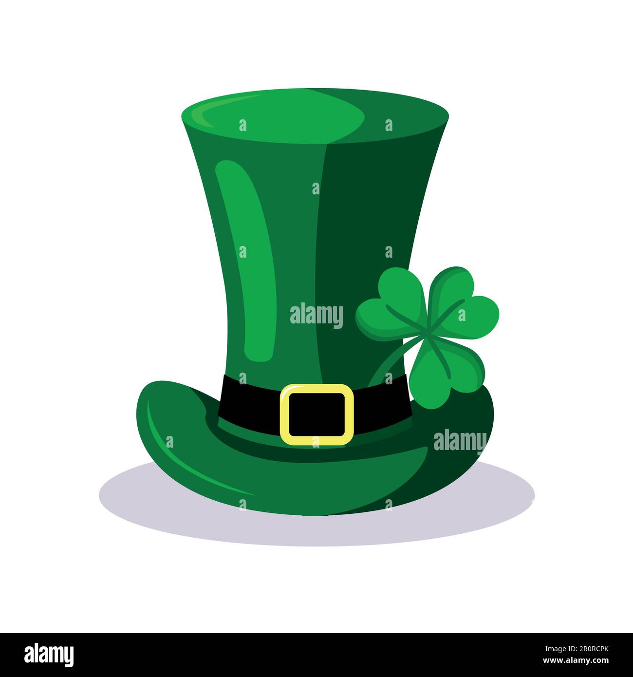 Green hat with shamrock. St. Patrick 's Day. Stock Vector