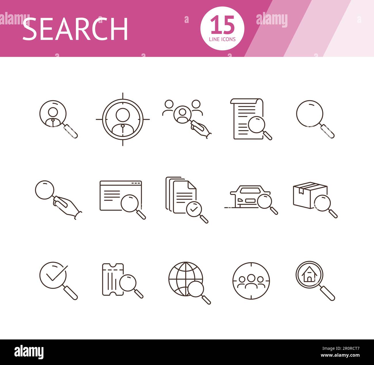Magnifying glass search ticket Stock Vector Images - Alamy