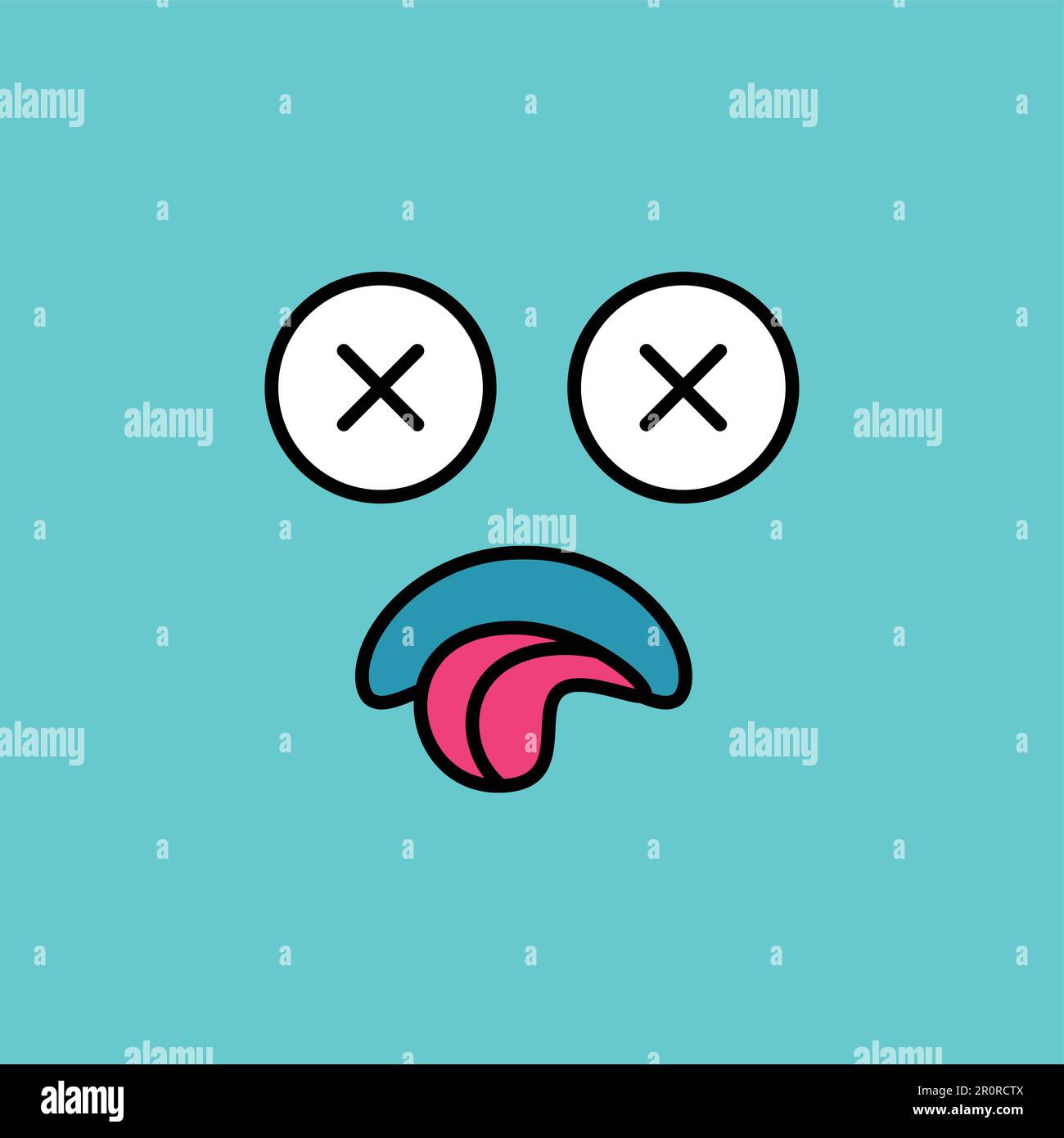 Dead, sick emoji vector illustration. Sickness, ill, tired emoticon ...