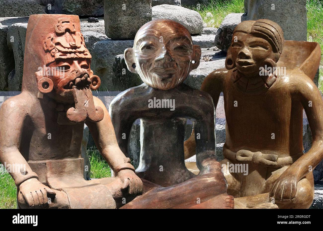 Some Aztec figurines and artifacts from the ancient and mysterious city of Teotihuacán