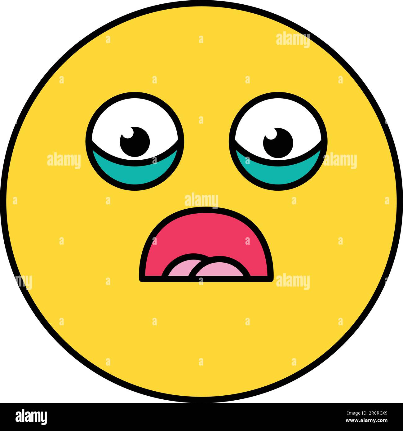 Shocked Scared Emoji Vector Illustration Terrified Emoticon Yellow Social Media Cartoon 