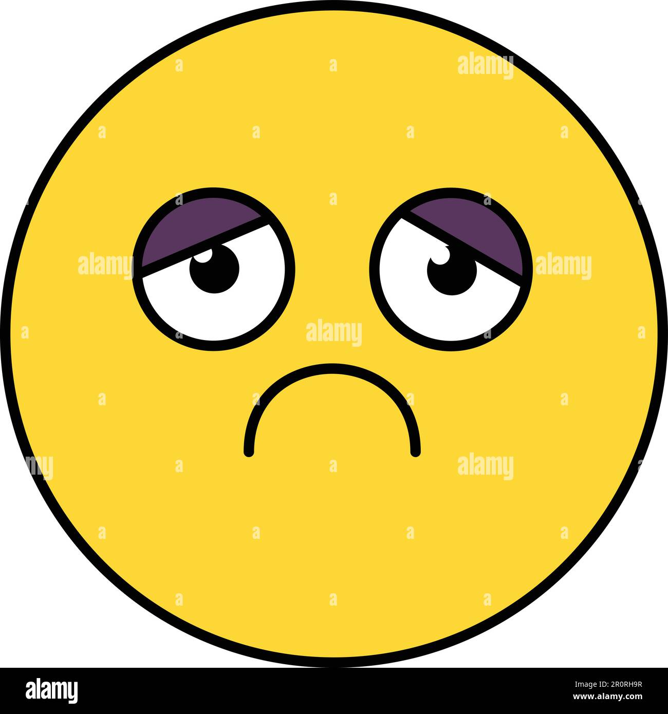 Sad, depressed emoji illustration. Melancholy, upset emoticon, social
