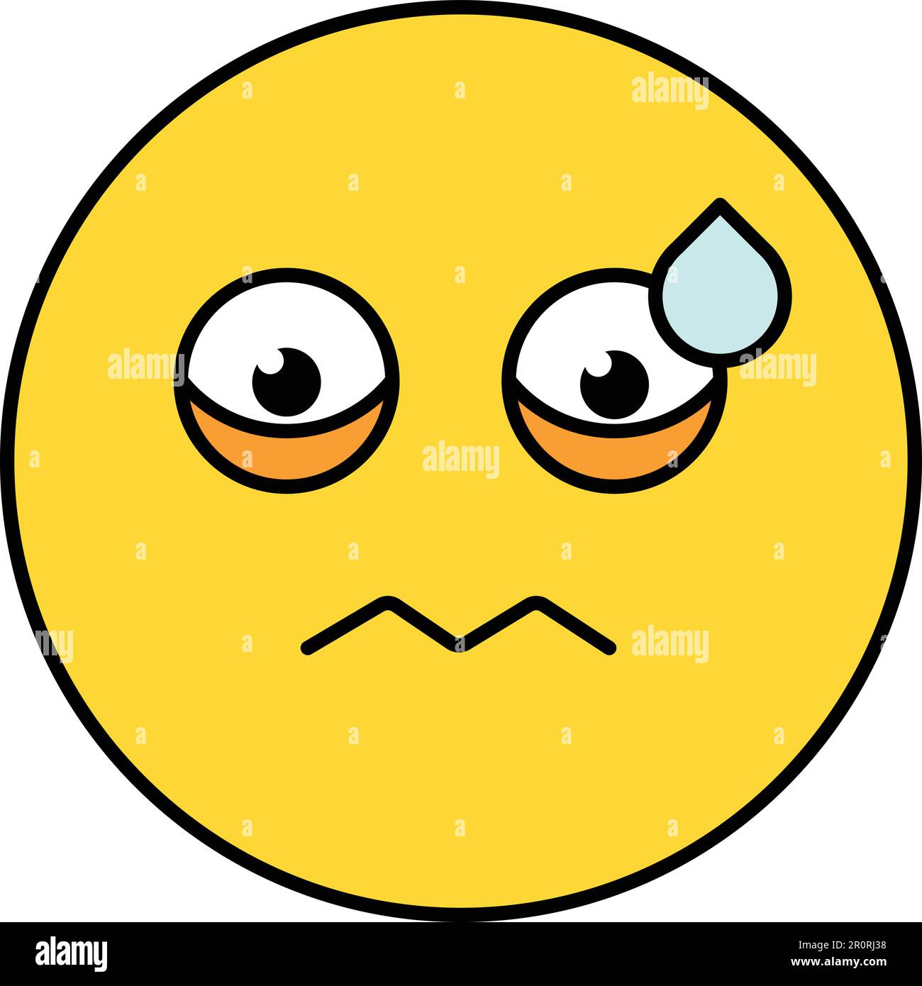 Worried Nervous Emoji Vector Illustration Confused Emoticon Upset
