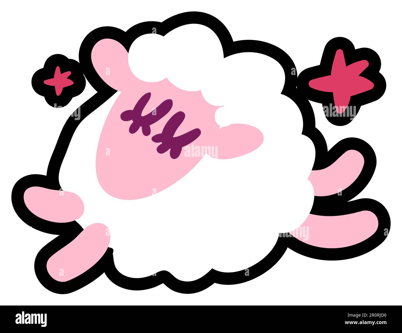 Cute little lamb flat vector illustration. Adorable sheep, poddy