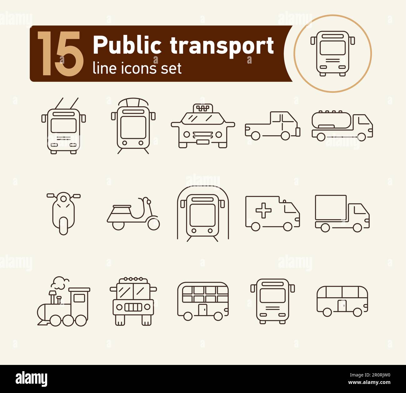 Public transport line icon set Stock Vector Image & Art - Alamy