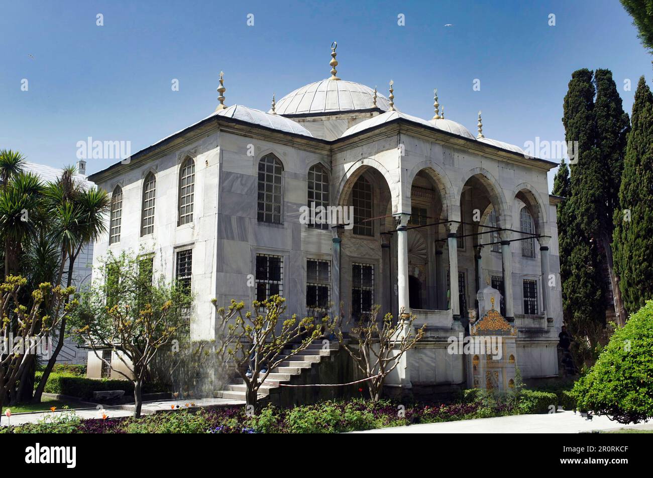 Topkapi Palace is a historical museum in Istanbul, it was the primary residence of the Ottoman sultans for over 400 years Stock Photo