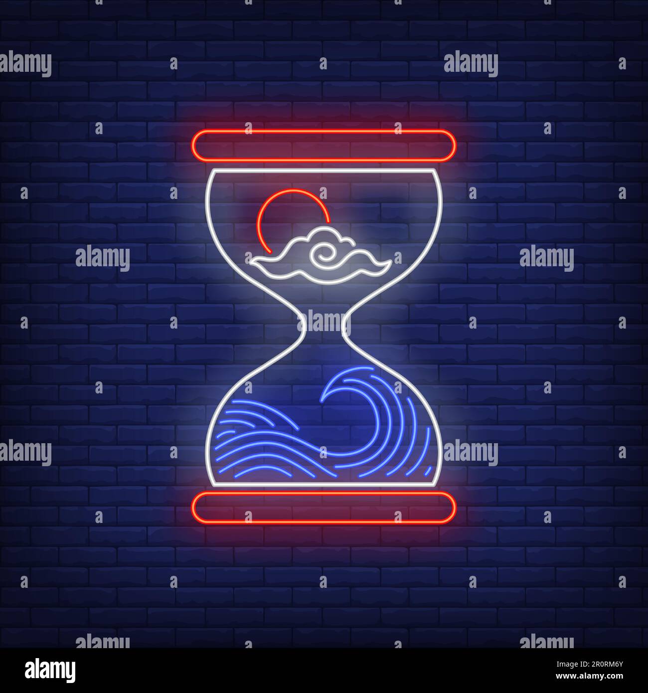 Vacation time neon sign Stock Vector