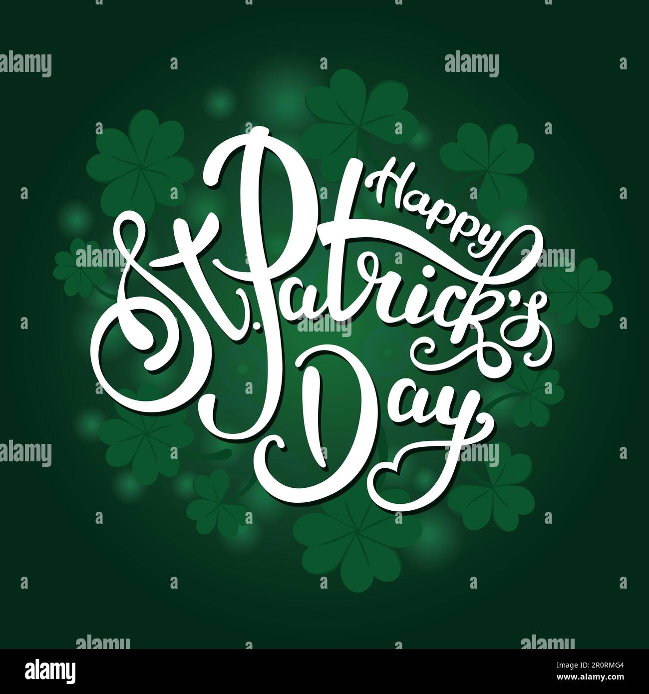 Beautiful lettering on a green background. St. Patrick's Day. Stock Vector