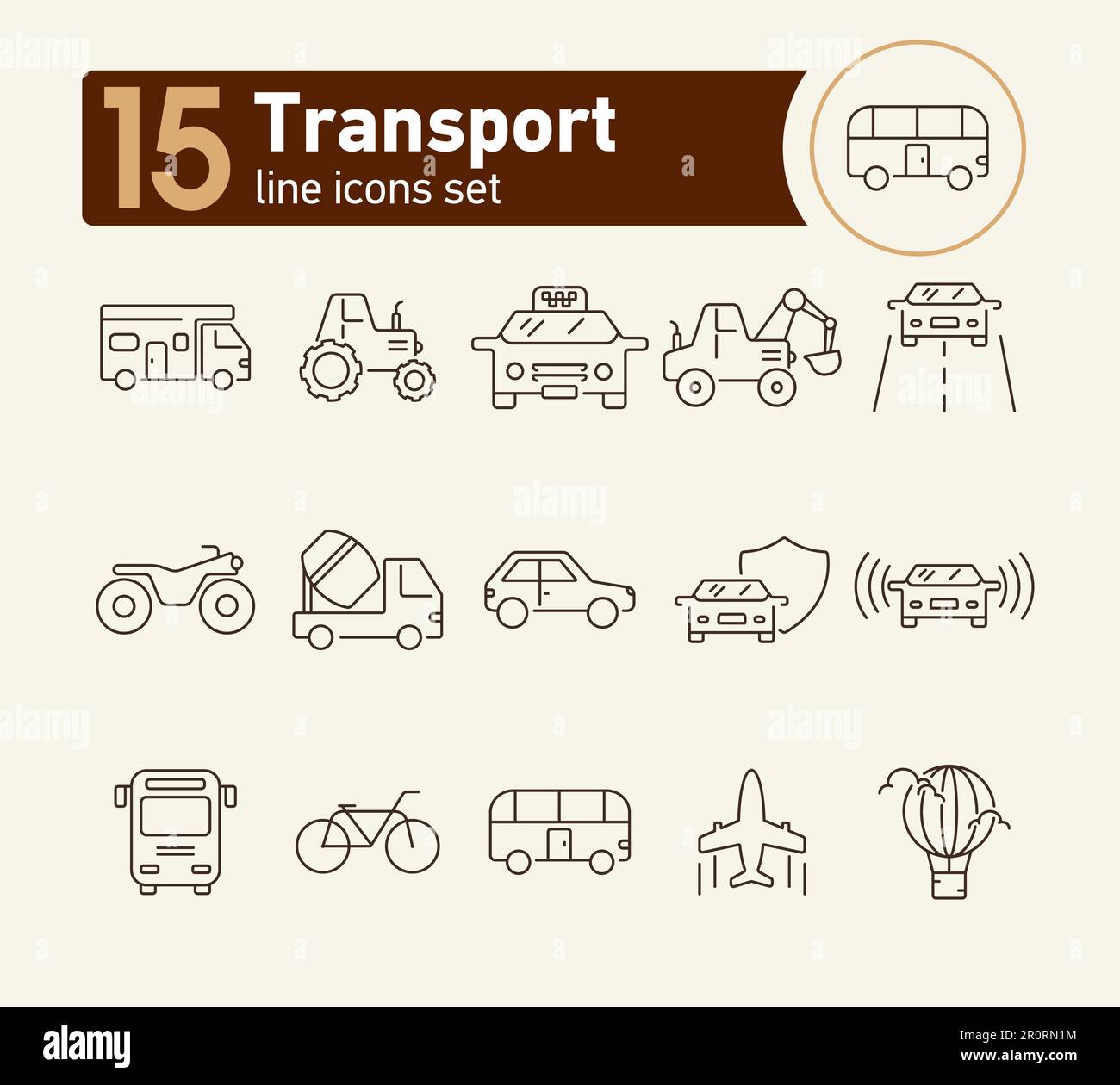 Transport line icon set Stock Vector Image & Art - Alamy