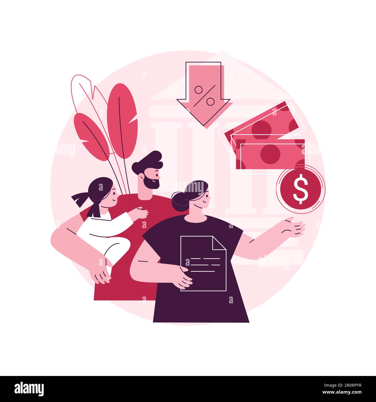 Care tax credit abstract concept vector illustration. Family support