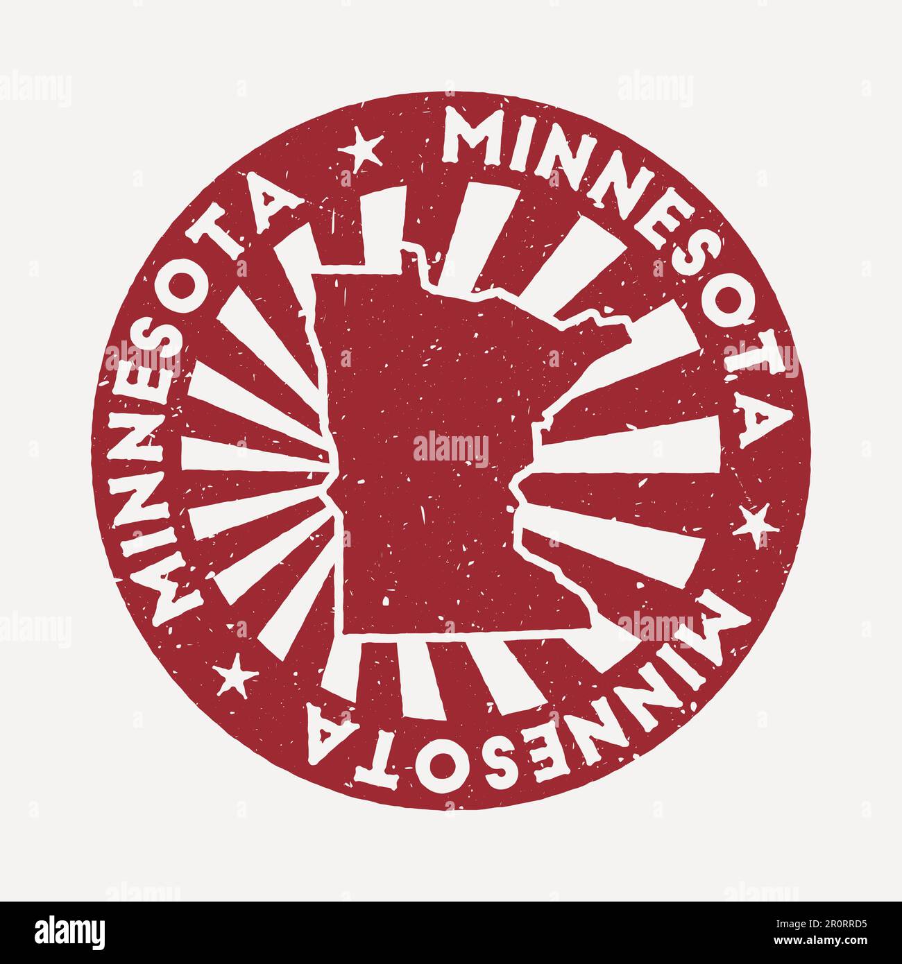 Minnesota stamp. Travel red rubber stamp with the map of US state, vector illustration. Stock Vector