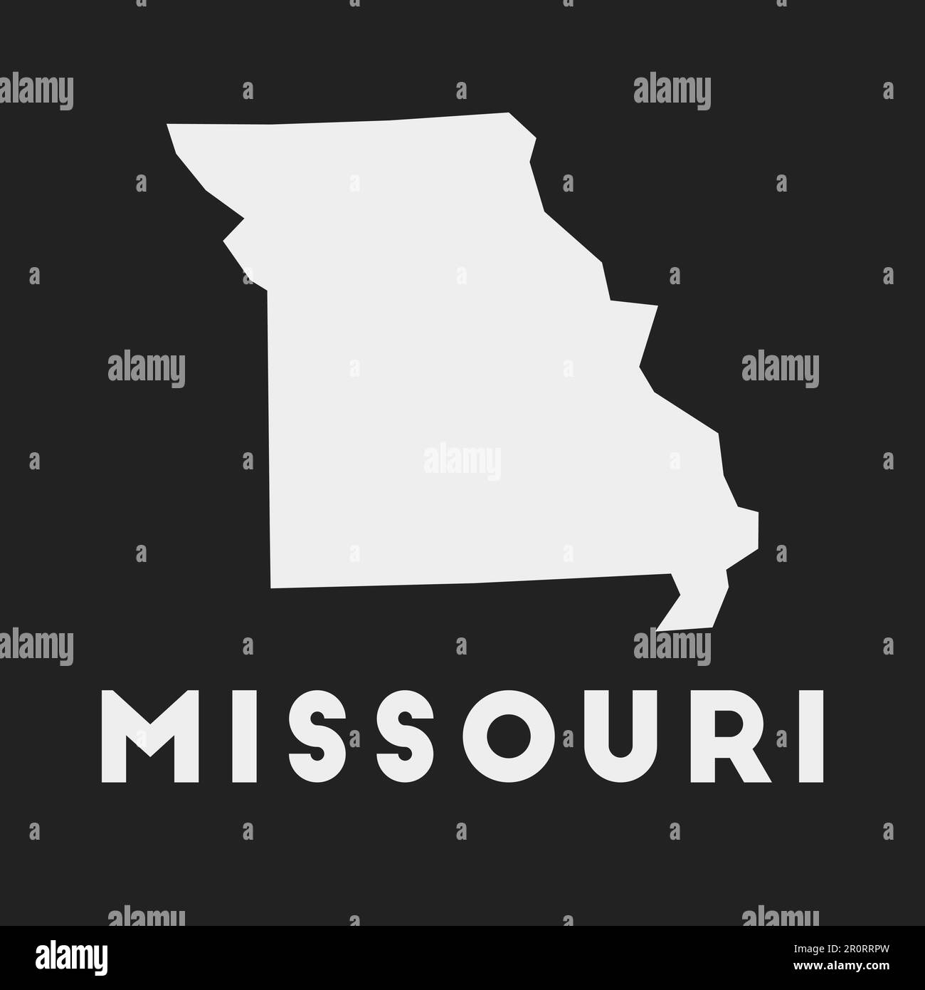 Missouri icon. Us state map on dark background. Stylish Missouri map