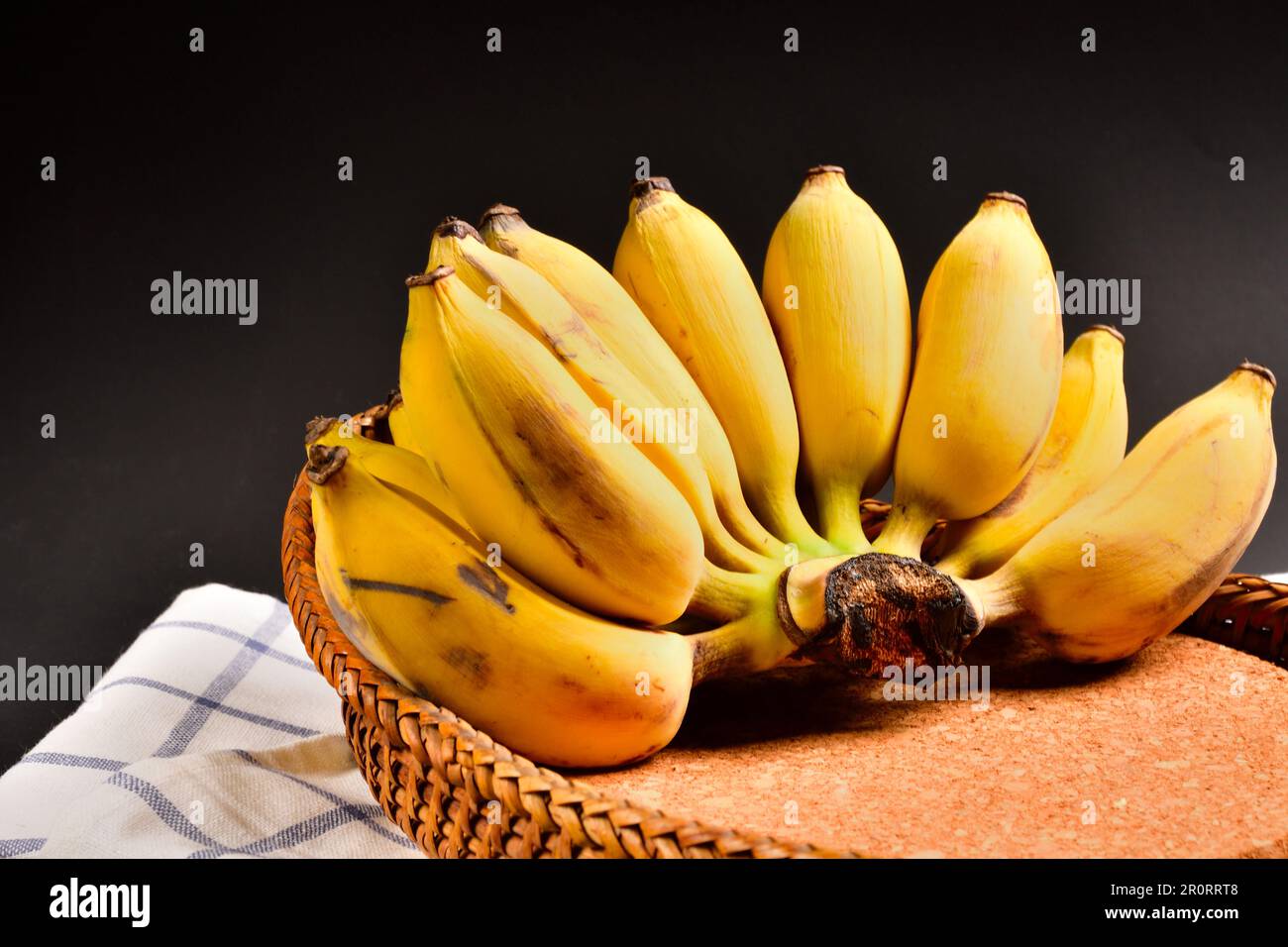 Bananas with Black background, Cultivated Banana on Black background