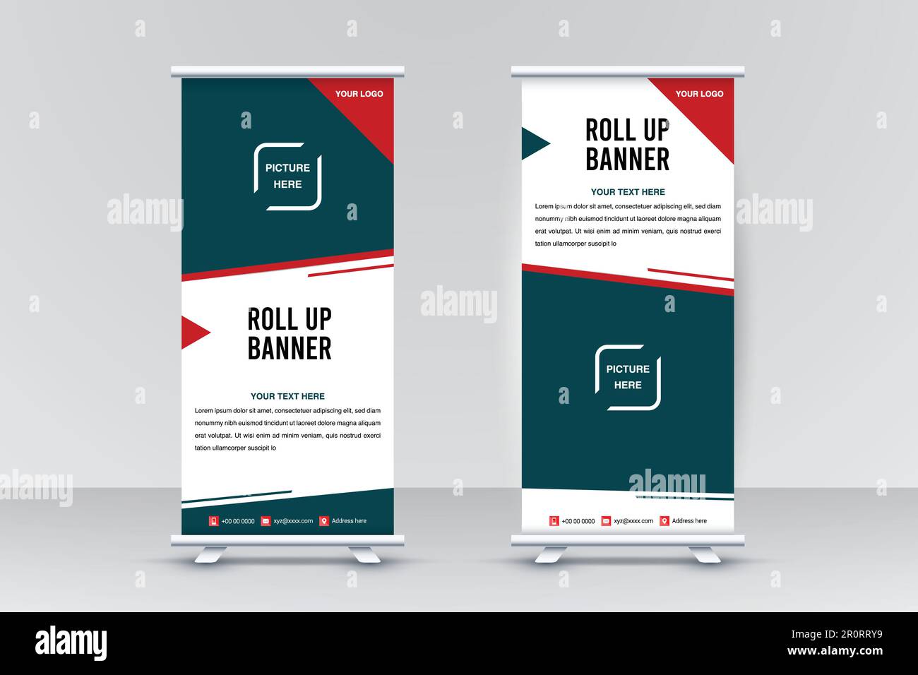 Corporate rollup banner & pop-up banner, retractable banner, or x banner Stock Vector