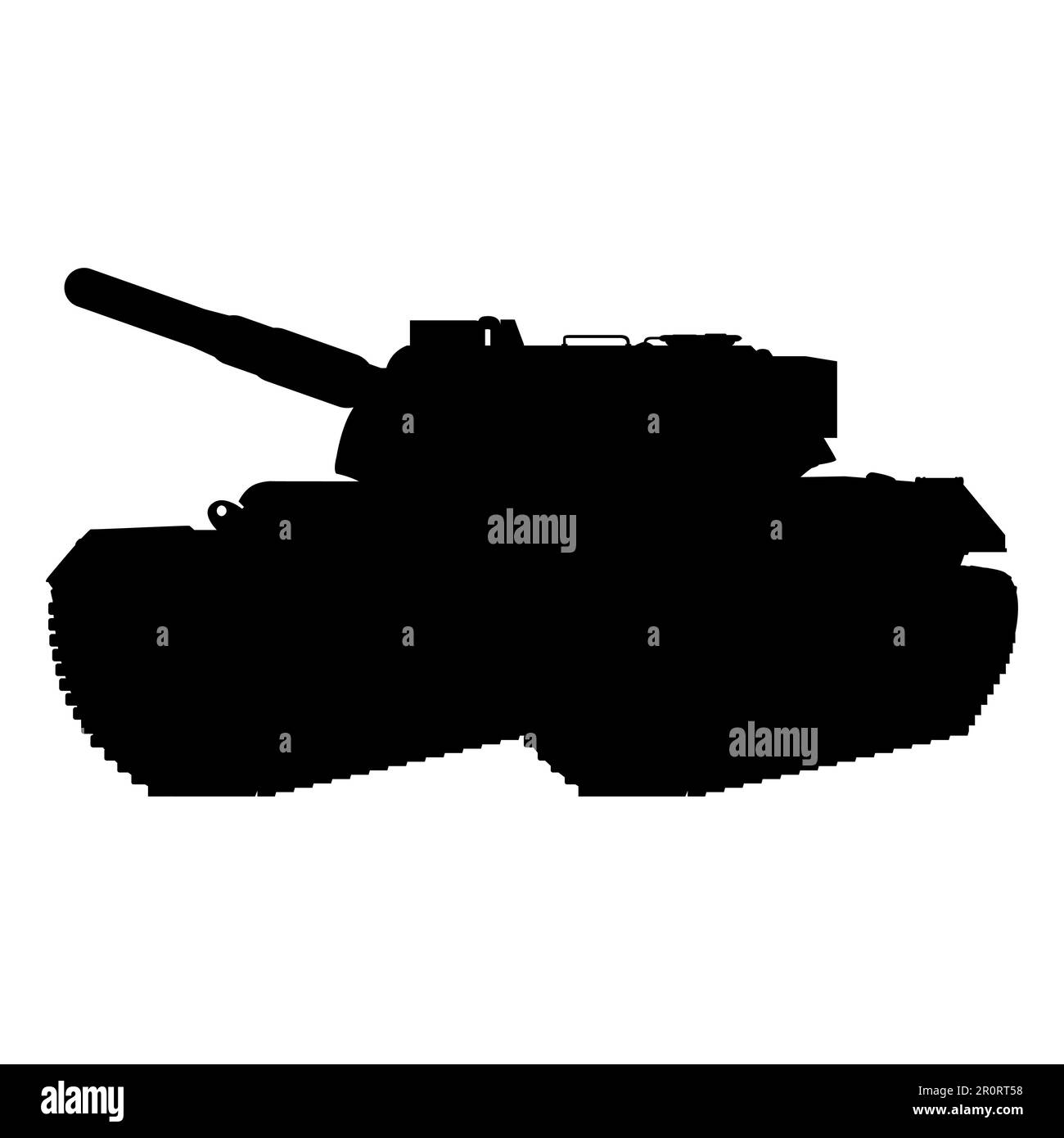 German Leopard I main battle tank silhouette style. Military vehicle. Vector illustration isolated on white background. Stock Vector
