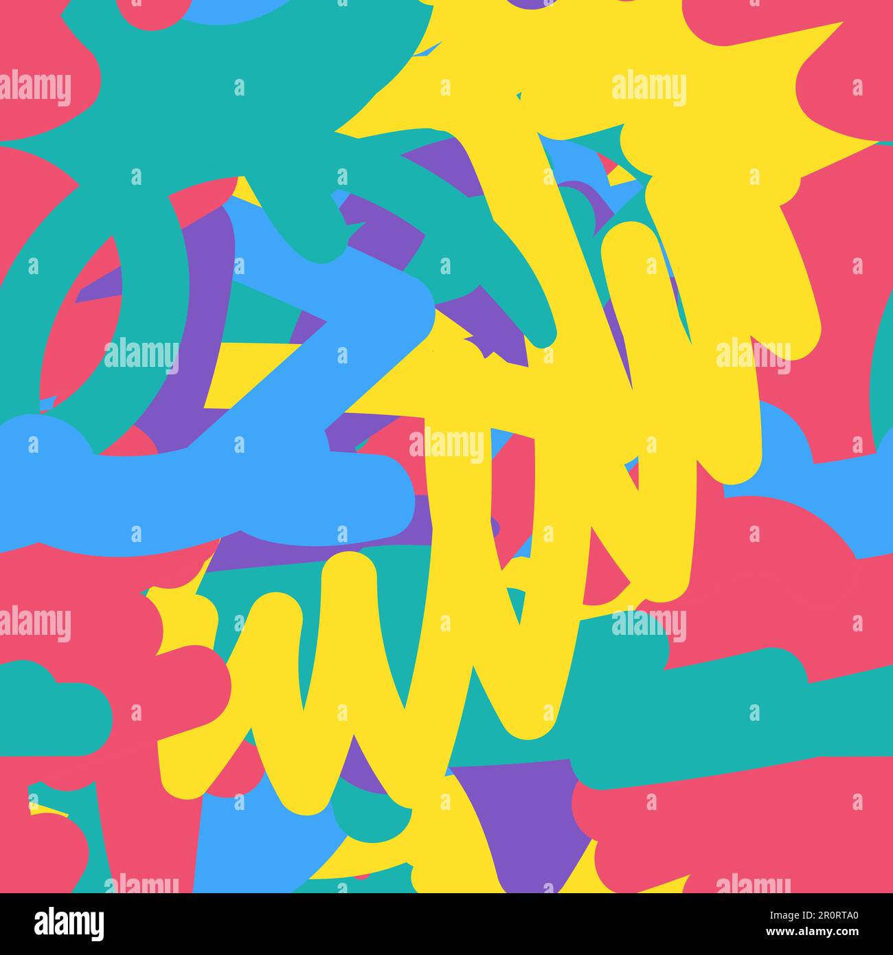 Abstract hand drawn seamless pattern. Multicolor scribbles. Wallpaper, wrapping paper vector design Stock Vector