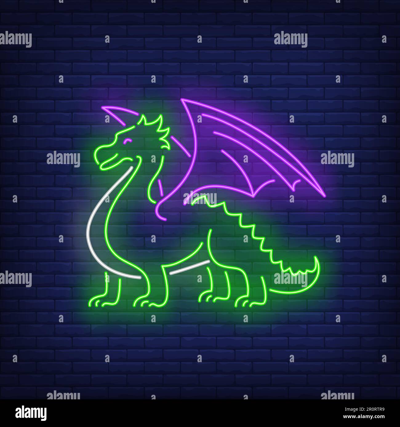 Beautiful dragon neon sign Stock Vector Image & Art Alamy