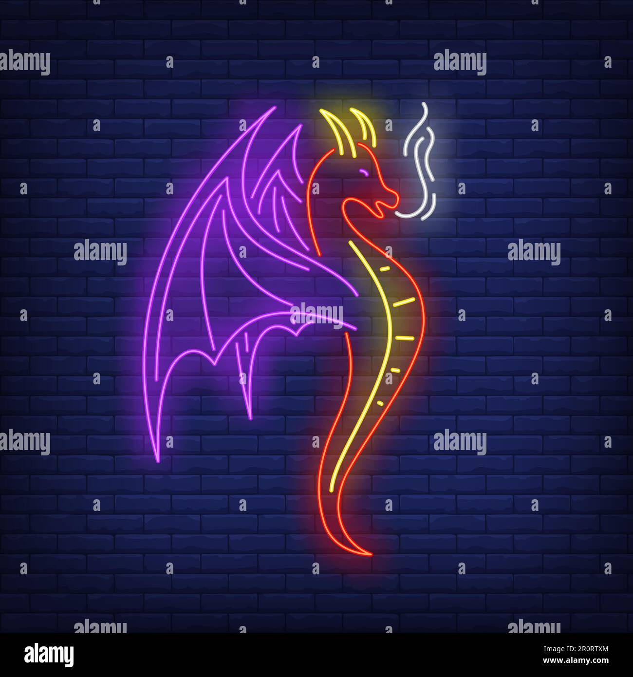 Dragon logo neon sign Stock Vector Image & Art - Alamy