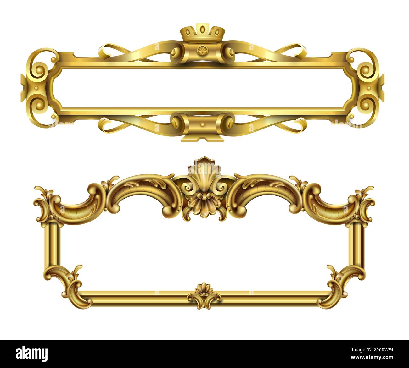 Gold classic frame of the rococo baroque Stock Vector
