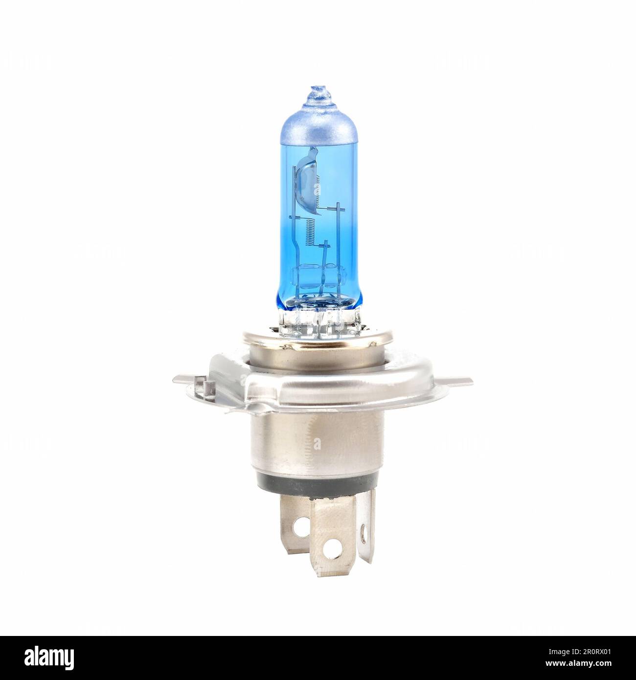 Automotive light. One blue car bulb. Closeup of car headlight lamp