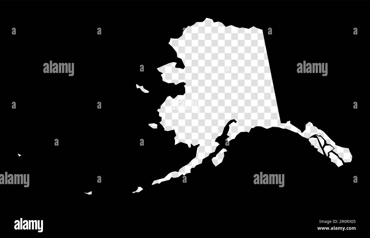 Stencil Map Of Alaska Simple And Minimal Transparent Map Of Alaska Stencil Map Of Alaska Simple And Minimal Transparent Map Of Alaska Black Rectangle With Cut Shape Of The Us State Artistic Vector Illustration 2R0RX05
