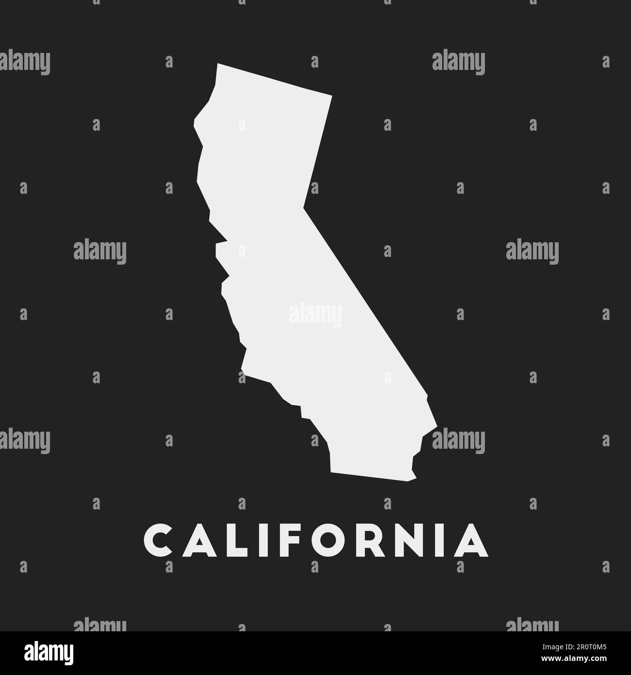 California icon. Us state map on dark background. Stylish California