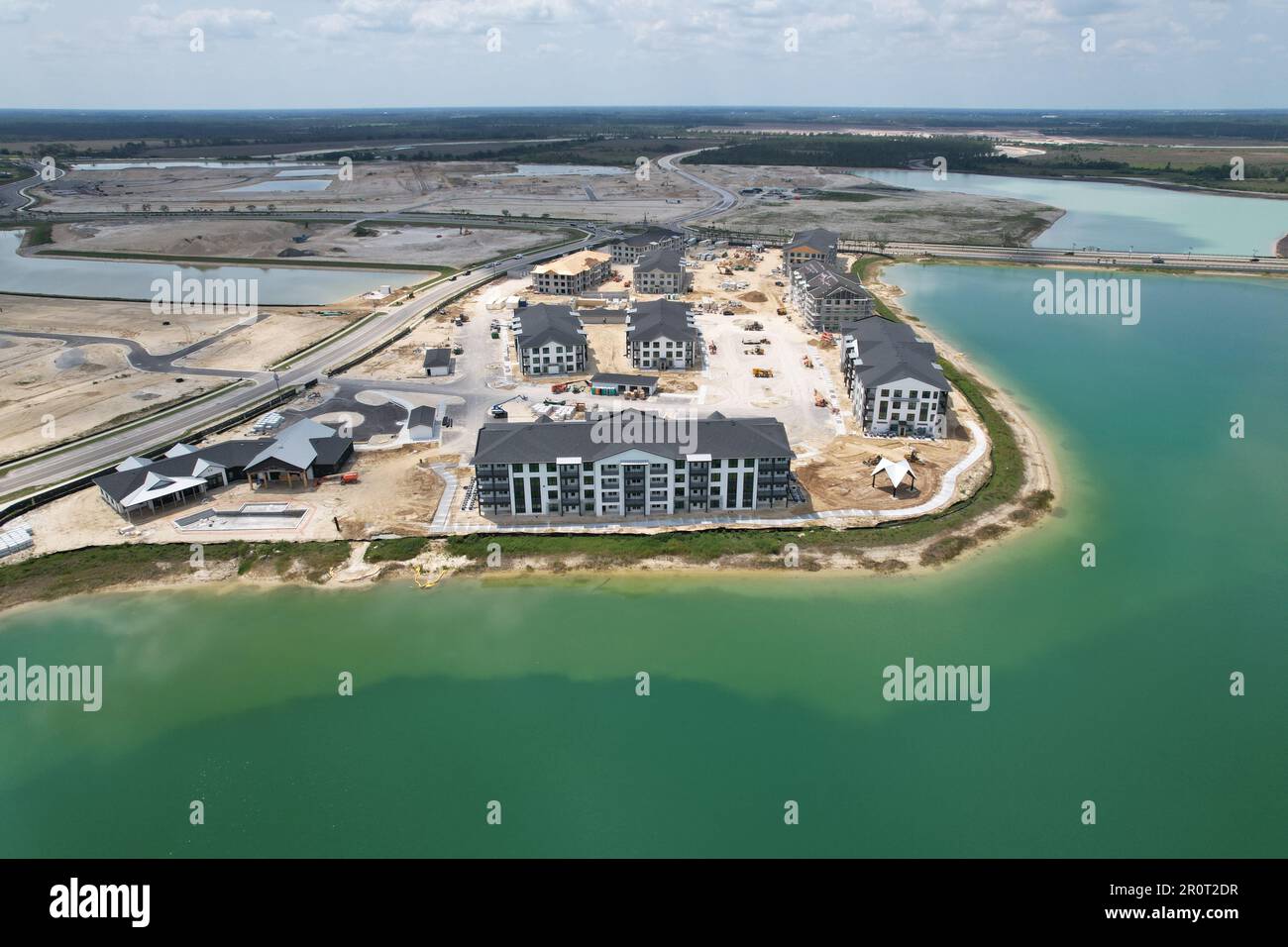 Future waterfront apartments Babcock Ranch Stock Photo Alamy